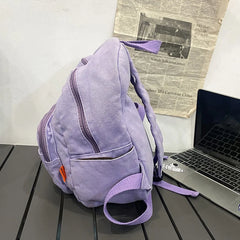 Canvas Women's Backpack School Book Bag Travel Rucksack Retro Preppy Ins