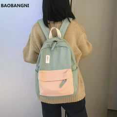 Women Letter Patchwork Sweet Students Preppy Backpack