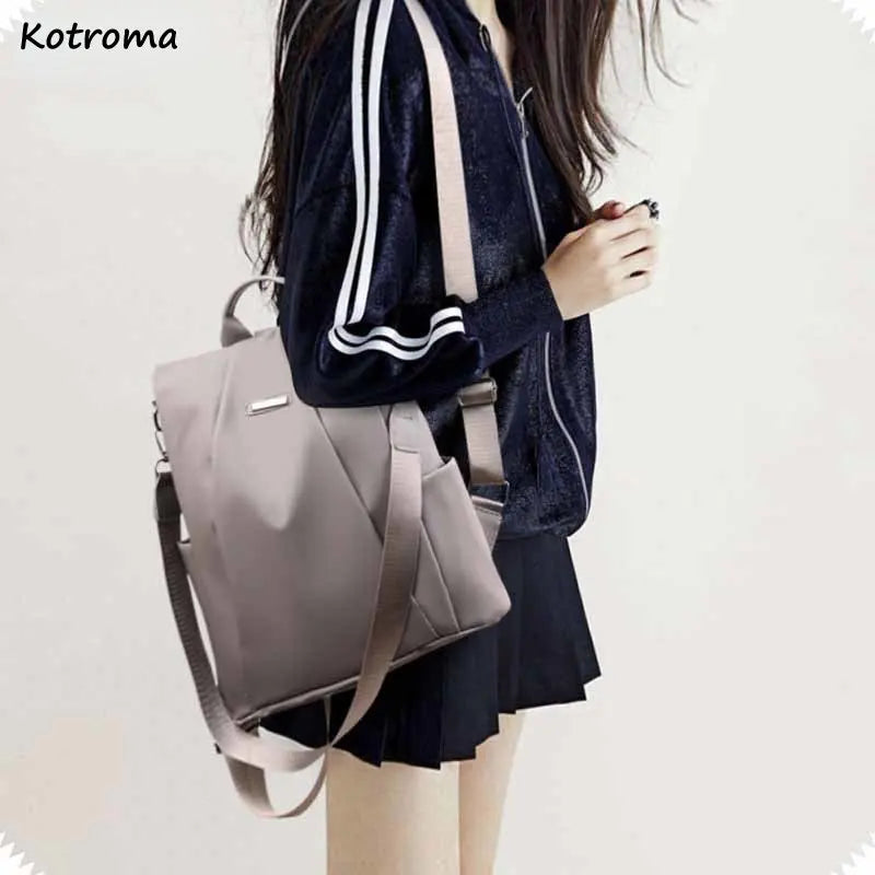 Women Nylon Travel Backpack Large Capacity Water-proof Gray