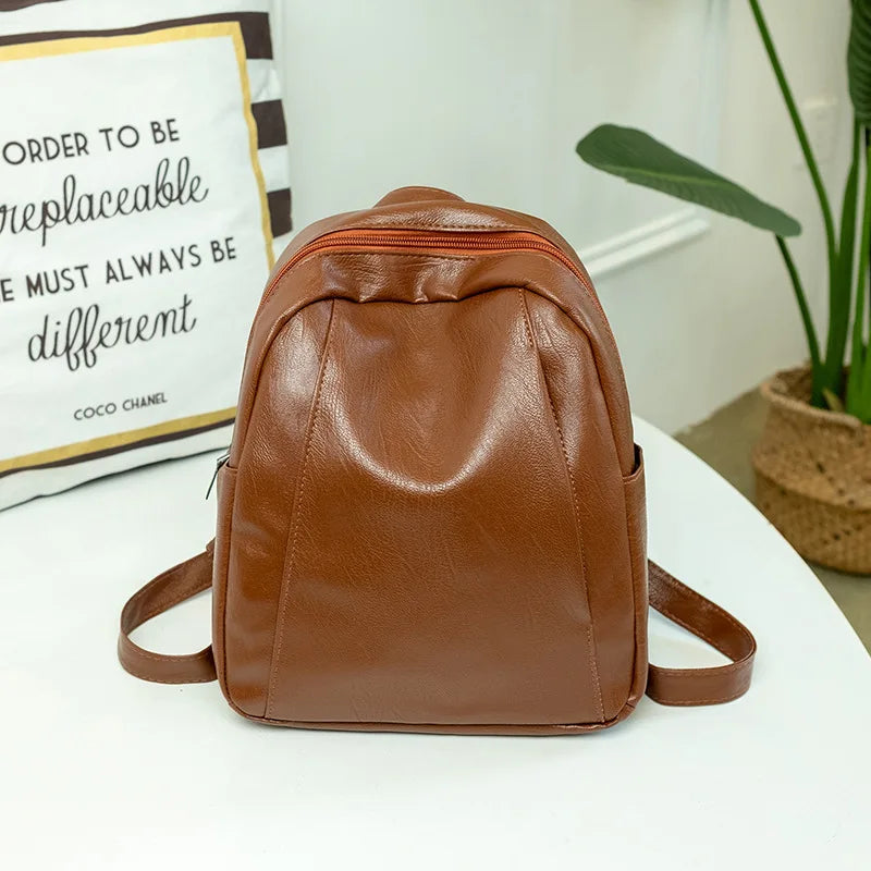 Women PU Leather Retro Vintage European Style High Capacity Lady Book-bags