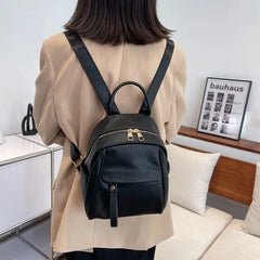Women PU Leather Texture All-match Backpack Large Capacity Casual Bags
