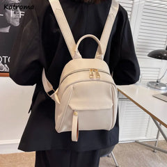 Women PU Leather Texture All-match Backpack Large Capacity Casual Bags