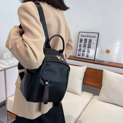 Women PU Leather Texture All-match Backpack Large Capacity Casual Bags