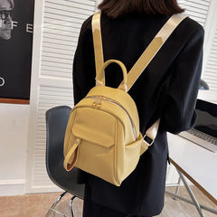 Women PU Leather Texture All-match Backpack Large Capacity Casual Bags
