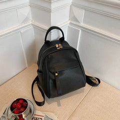 Women PU Leather Texture All-match Backpack Large Capacity Casual Bags