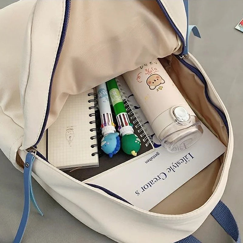 Women Panelled Casual Tote School Backpack Large Capacity