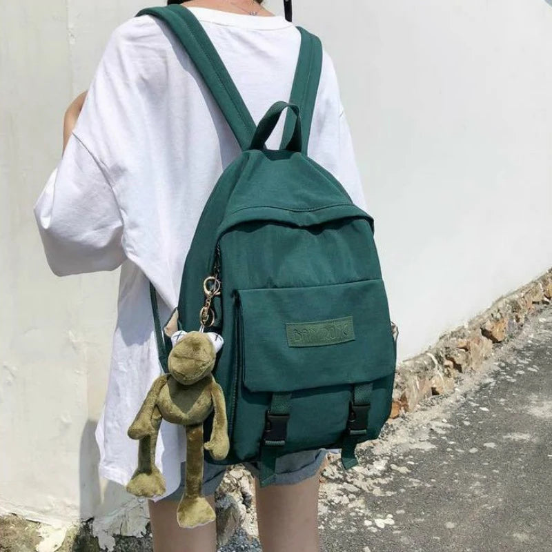 Canvas Patchwork Backpack Women Harajuku Travel Bag