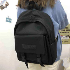 Canvas Patchwork Backpack Women Harajuku Travel Bag