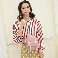 Pink Mini Crossbody Backpack for Women, Stylish Girls School Bag