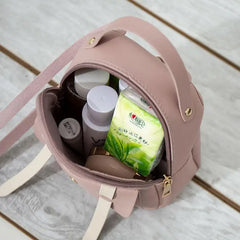 Pink Mini Crossbody Backpack for Women, Stylish Girls School Bag