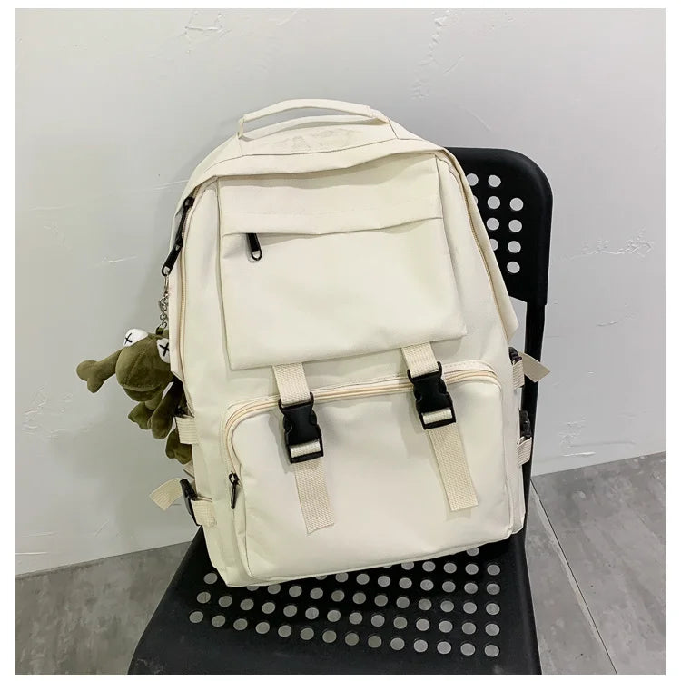 Backpacks Women Solid Travel Unisex Multi-storage Womens All-match Collage Bags