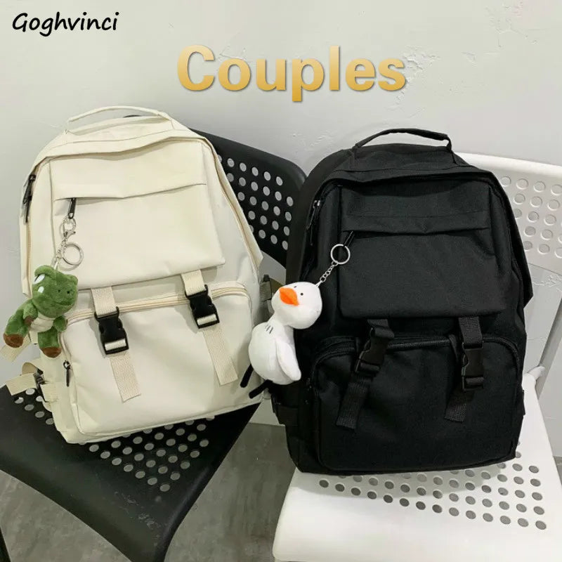 Backpacks Women Solid Travel Unisex Multi-storage Womens All-match Collage Bags