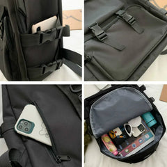 Backpacks Women Solid Travel Unisex Multi-storage Womens All-match Collage Bags
