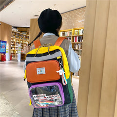 Girls Fashion Waterproof Nylon Schoolbags Teens Casual Large Clear Backpacks