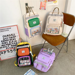 Girls Fashion Waterproof Nylon Schoolbags Teens Casual Large Clear Backpacks
