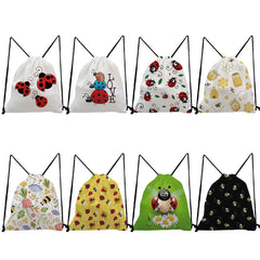 Insect Pattern Drawstring Backpack for Students
