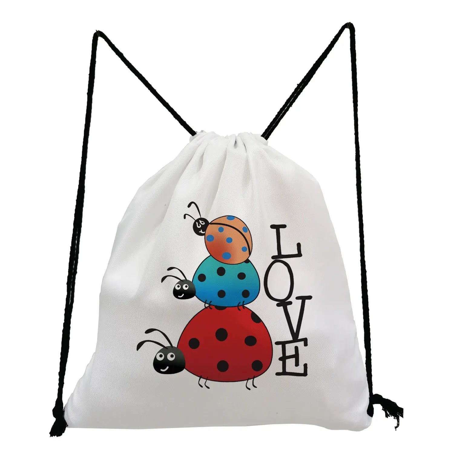 Insect Pattern Drawstring Backpack for Students