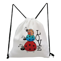 Insect Pattern Drawstring Backpack for Students