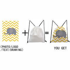 Students Backpack with Animal ID Photo Drawstring Bag