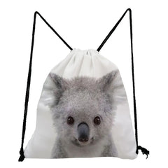 Students Backpack with Animal ID Photo Drawstring Bag