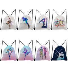 Drawstring Gym Shoes Bag for Students Yoga Ballet Running Diving Print
