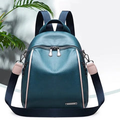 Waterproof Leather Backpack for Women Men School Camping Bag