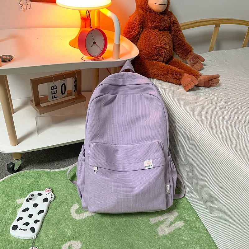 Women's Waterproof Nylon Schoolbag Travel Bookbag High Capacity