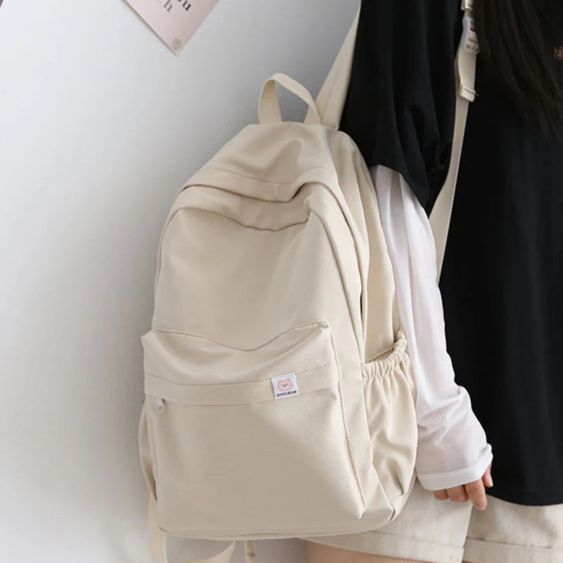 Women's Waterproof Nylon Schoolbag Travel Bookbag High Capacity