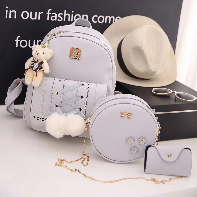 Women's PU School Backpack for Girls Travel
