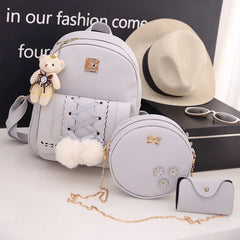 Women's PU School Backpack for Girls Travel
