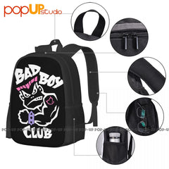 Bad Boys Club Tour 1990'S Style Backpack Large Capacity Bookbag Art Print Gymnas
