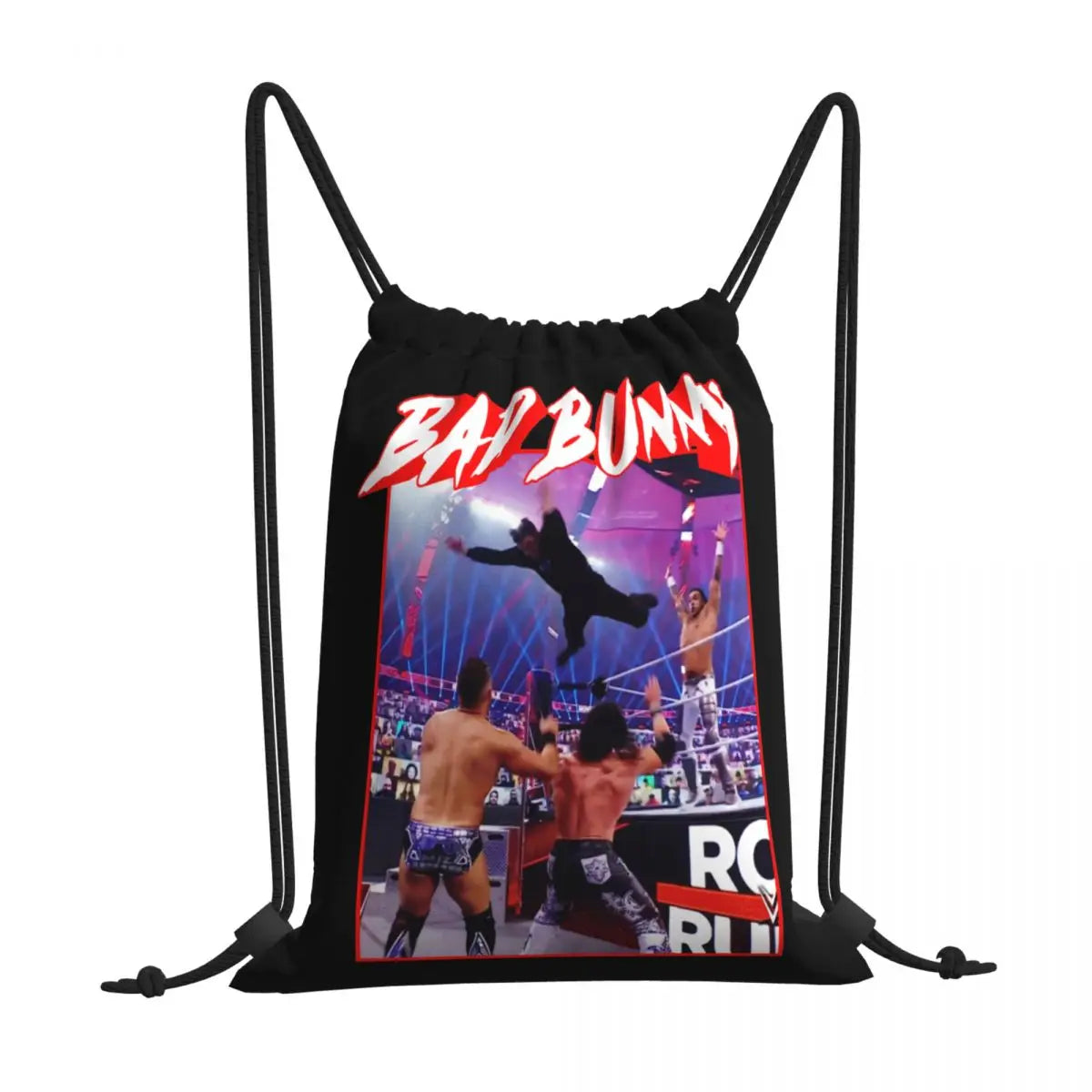Bad Bunny Royal Rumble Splash Drawstring Bags Gym Bag Gym