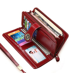 Badenroo Women Wallet Clutch Leather Long Wallet Zipper Purse