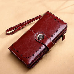 Badenroo Women Wallet Clutch Leather Long Wallet Zipper Purse