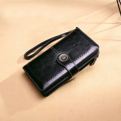 Badenroo Women Wallet Clutch Leather Long Wallet Zipper Purse