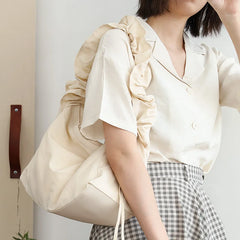 Badenroo Drawstring Nylon Women Bags Handbag Literary Lady Shoulder