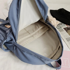 Kawaii Nylon School Backpack for College - Student Cartoon Laptop Book Bag