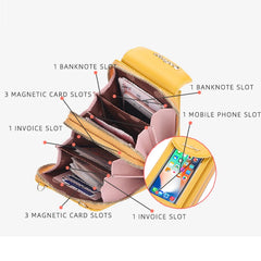 Baellery Women Large Capacity Phone Bags Vintage Leather