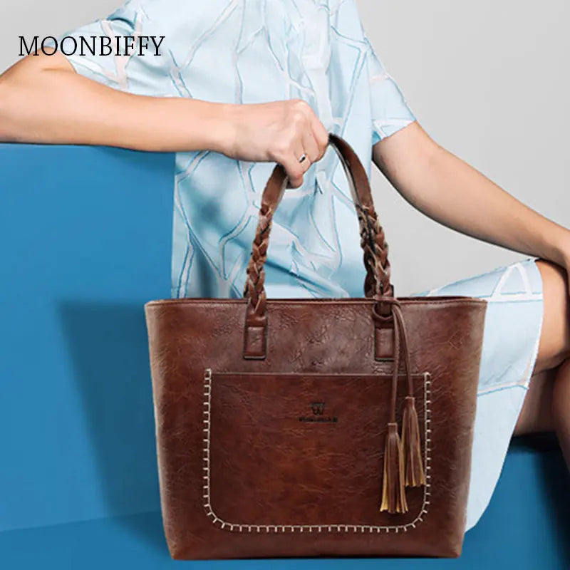 Women Leather Handbag Brief Shoulder Bags Tote Bags Bolsos