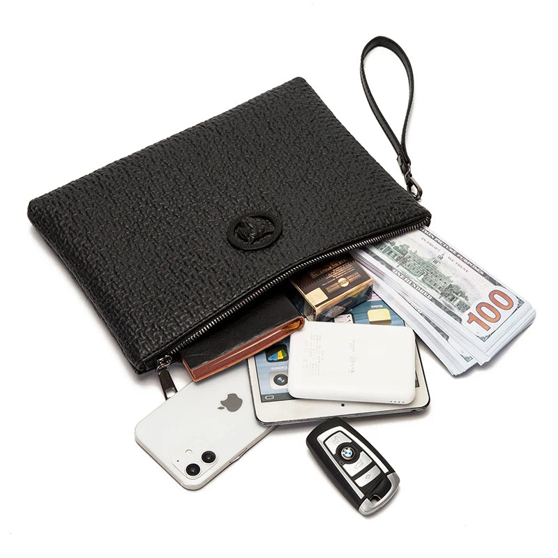 Men's Envelope Wallet Handbag Soft Leather Mochila Masculina Bag