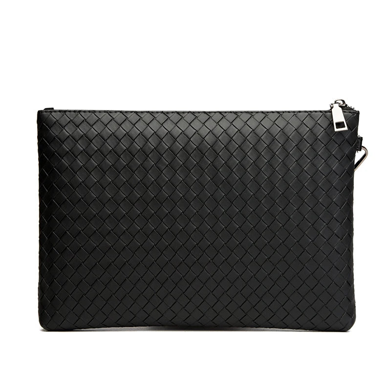 Woven PU Leather Men's Envelope Wallet Handbag