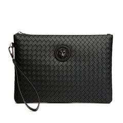 Woven PU Leather Men's Envelope Wallet Handbag