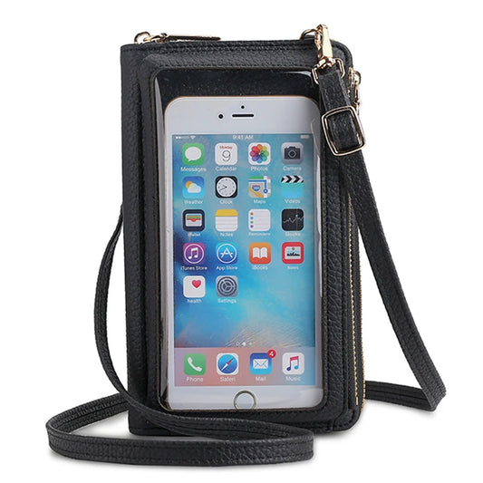 Small Shoulder Bag Women PU Leather Crossbody Touch Screen Phone Bag