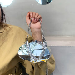 Cloud Bag Silver Shoulder Purse Women Crossbody Bag Handbag Clutches