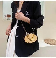 Cloud Bag Metal Alloy Shoulder Crossbody Handbag Clutch