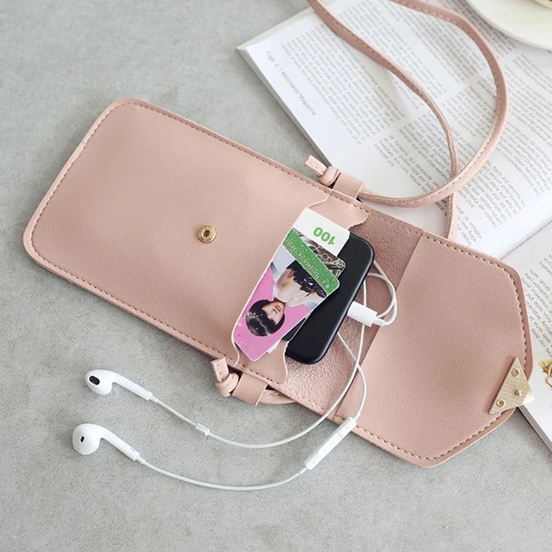 Women's Touch Screen Cell Phone Purse Shoulder Bag Heart Hasp Crossbody Bag