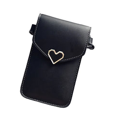 Women's Touch Screen Cell Phone Purse Shoulder Bag Heart Hasp Crossbody Bag