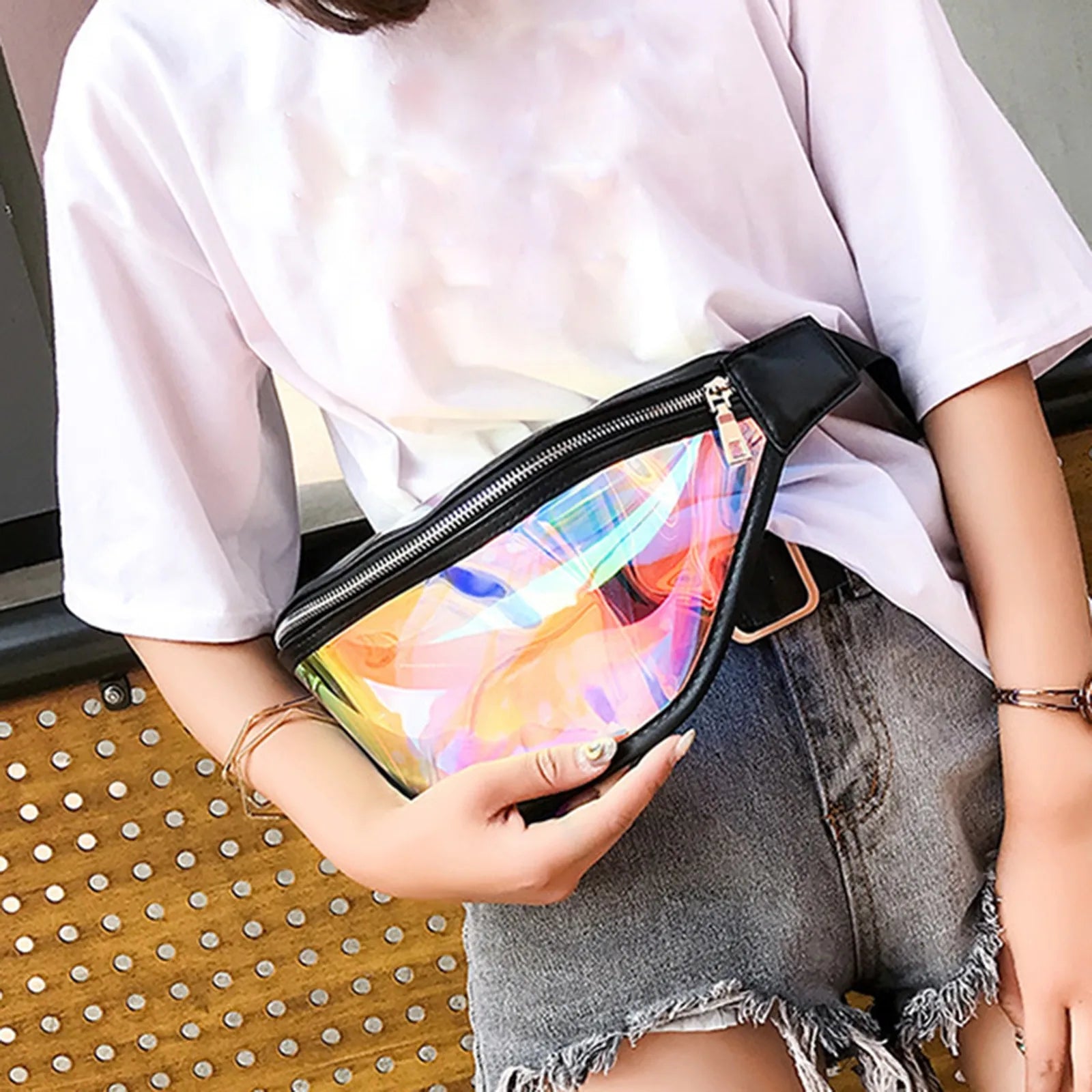 Colorful PVC Waist Bag Transparent Chest Bag for Women