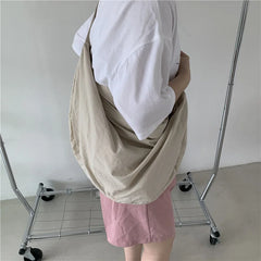 Nylon Crossbody Tote Bag for Women Wide Shoulder Belt Casual Dumplings Bag