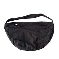 Nylon Crossbody Tote Bag for Women Wide Shoulder Belt Casual Dumplings Bag